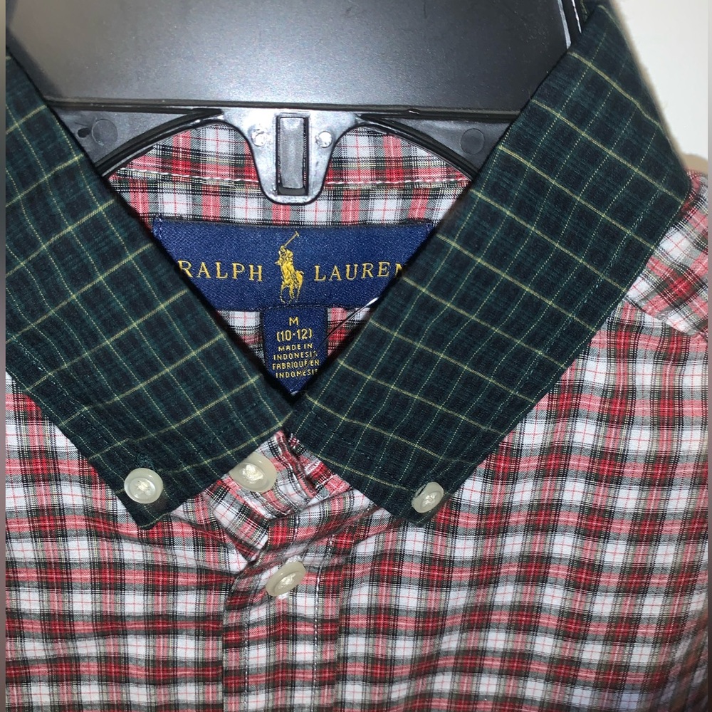 Ralph Lauren boys button down shirt medium 10/12 like new